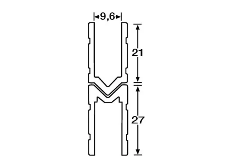 Adam Hall Hardware 6144 M - Aluminium Lid Location male for lokk *Pris per m 